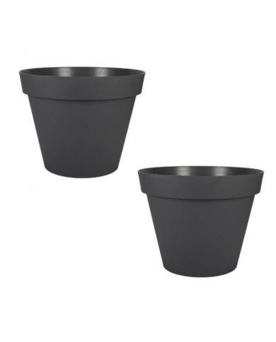 Lot de 2 Pots rond anthracite - diametre 60 cm  - 76 litres - Toscane 13614


    
    EDA PLASTIQUES