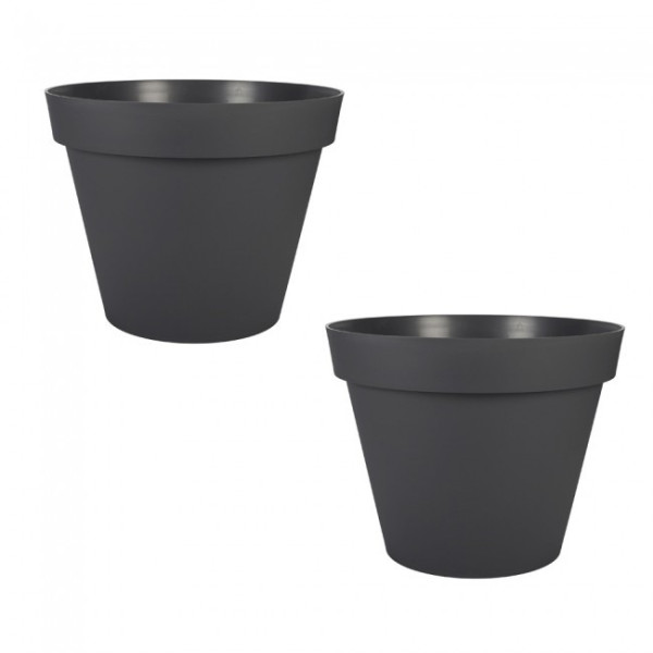 Lot de 2 Pots rond anthracite - diametre 60 cm  - 76 litres - Toscane 13614


    
    EDA PLASTIQUES