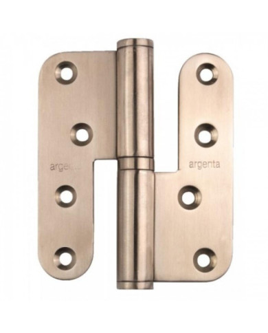 Paumelle à lame ouverte - menuiserie bois - inox brossé - 100x86 mm ARGENTA