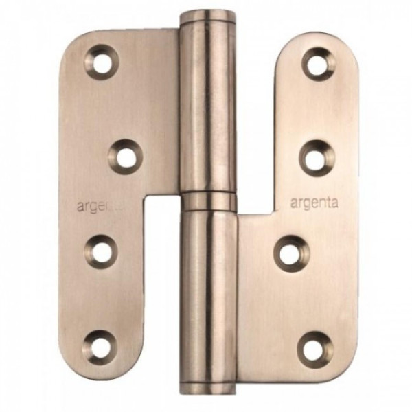 Paumelle à lame ouverte - menuiserie bois - inox brossé - 100x86 mm ARGENTA