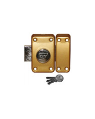 Verrou en applique s'entrouvrant - bouton et cylindre - bronze ISEO CITY