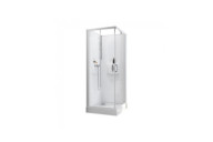 Cabine de douche 80x80 cm Izibox 2- accès d'angle portes coulissantes LEDA