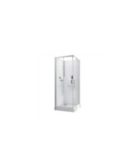Cabine de douche 80x80 cm Izibox 2- accès d'angle portes coulissantes LEDA