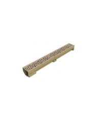 Caniveau béton polymère H95mm avec grille Voronoï fonte citrine - Self 100 ACO