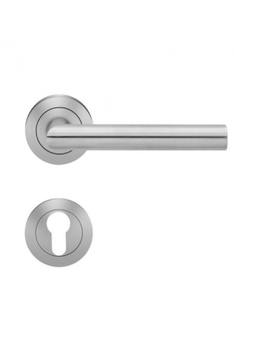 Poignées de porte sur rosaces rondes série ER 28 Rhodos - inox satiné KARCHER DESIGN