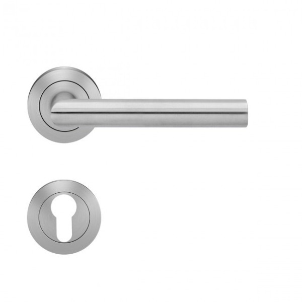 Poignées de porte sur rosaces rondes série ER 28 Rhodos - inox satiné KARCHER DESIGN