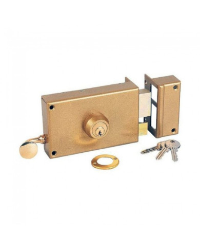 Serrure en applique horizontale à tirage - cylindre rond - Vega 1203 JPM