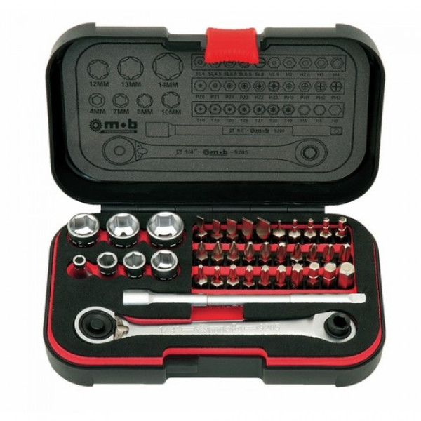Coffret douilles radio 1/4" + vissage : 39 pièces XS BOX 9410390001 MOB