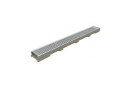 Caniveau béton polymère H55mm avec grille fil inox 304L - Self 100 ACO