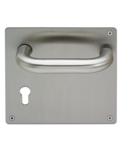 Poignées de porte sur plaques renforcées 170 x 170 mm - inox A2 NORMBAU