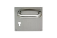 Poignées de porte sur plaques renforcées 170 x 170 mm - inox A2 NORMBAU