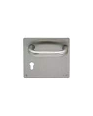 Poignées de porte sur plaques renforcées 170 x 170 mm - inox A2 NORMBAU