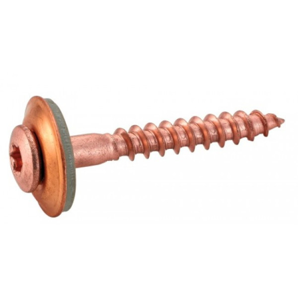Vis à bois pour tuile - inox A2 cuivrée - avec rondelle EPDM - Torx ACTON