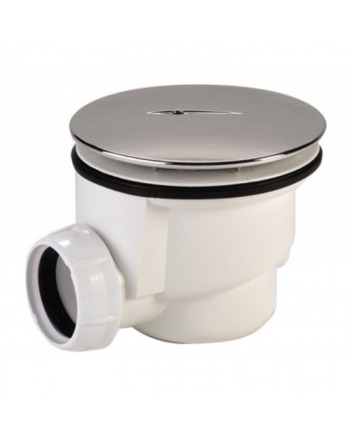 Bonde de douche PVC 90 mm avec capot ABS chromé - sortie horizontale NICOLL