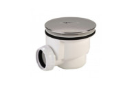 Bonde de douche PVC 90 mm avec capot ABS chromé - sortie horizontale NICOLL