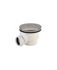 Bonde de douche PVC 90 mm avec capot ABS chromé - sortie horizontale NICOLL