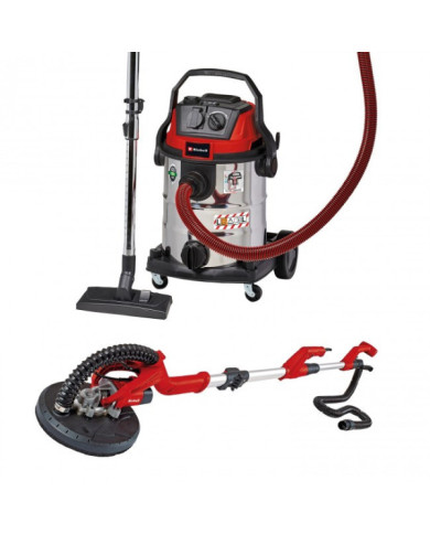 Pack aspirateur eaux et poussières 25L - 1200W + ponceuse murale 600W EINHELL
