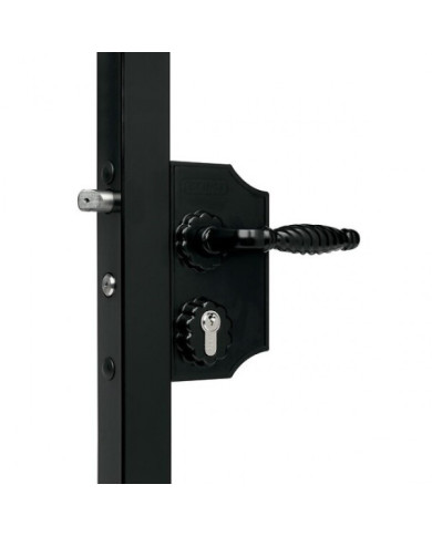 Serrure rustique noir pour portail battant - LAKQ 40 LOCINOX