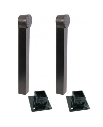 Lot de 2 butoirs de portail avec tube Arréstop noir et embase à visser TIRARD