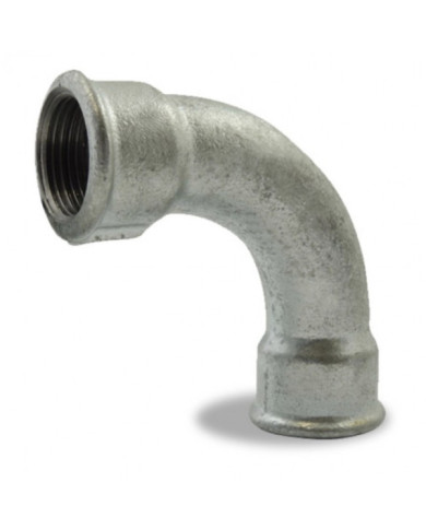 Courbe fonte 90° grand rayon femelle / femelle galvanisé - référence 2 CODITAL