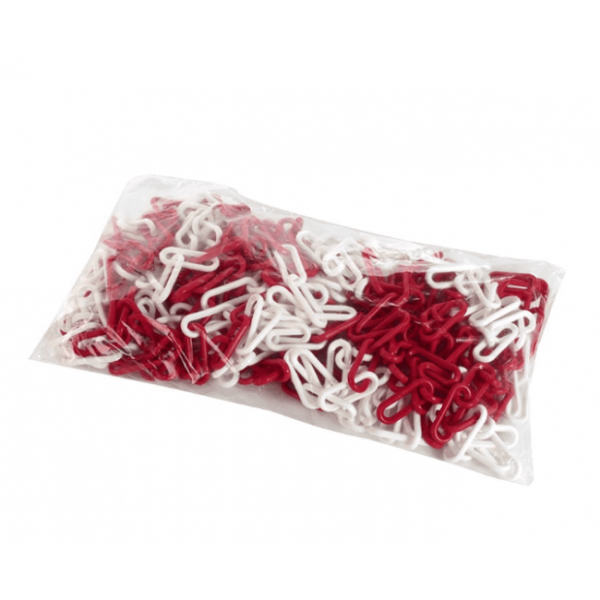 Chaine de signalisation en plastique rouge/blanc NOVAP
