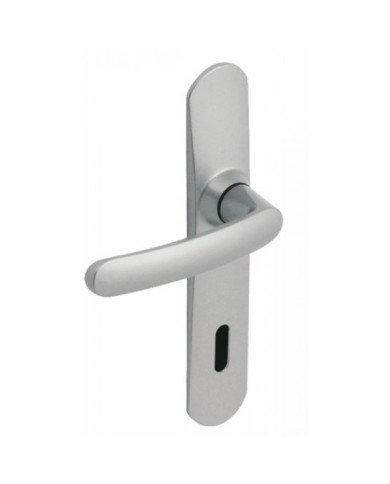 Poignées de porte sur plaques - aluminium chromé velours - Slim VACHETTE