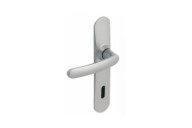 Poignées de porte sur plaques - aluminium chromé velours - Slim VACHETTE