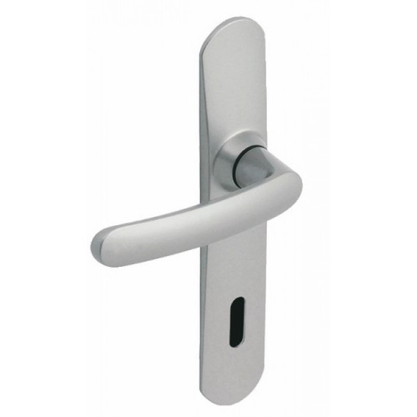Poignées de porte sur plaques - aluminium chromé velours - Slim VACHETTE