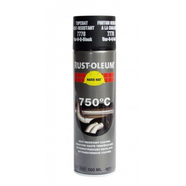 Peinture haute température 750° aérosol noir Hard Hat RUST-OLEUM