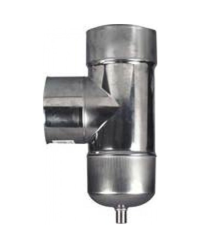 Té à 90° avec purge en inox 304 - femelle 140x146 TEN