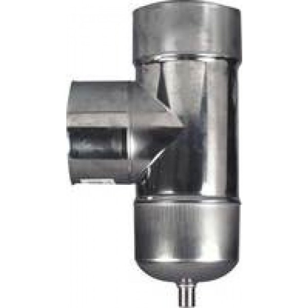 Té à 90° avec purge en inox 304 - femelle 140x146 TEN