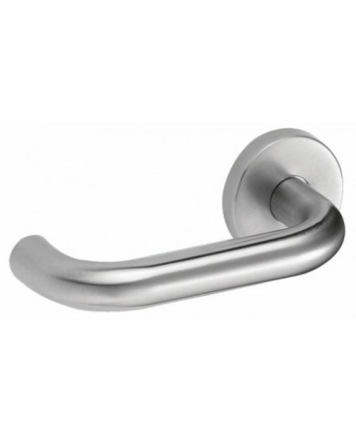 Poignées de porte sur rosaces rondes - inox - Linox VACHETTE