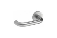 Poignées de porte sur rosaces rondes - inox - Linox VACHETTE