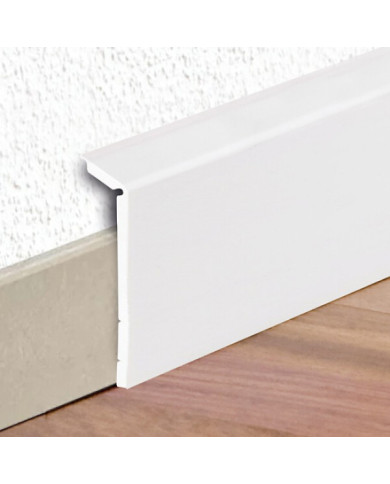 Plinthe murale de recouvrement en PVC à coller - 2500 x 114 mm - blanc DINAC