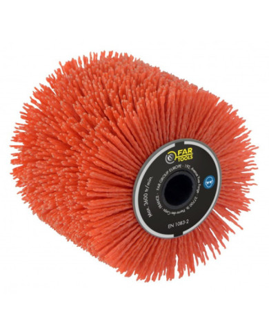 Brosse fils nylon rouge pour rénovateur - grain 60 FARTOOLS