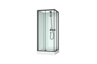 Cabine de douche d'angle 80 x 80 cm - portes coulissantes - Essentiel Square AURLANE