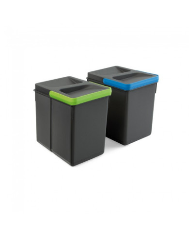 Poubelle de tri sélectif - 6 litres - anthracite - par 2 - Recycle EMUCA