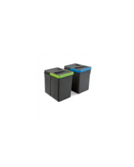 Poubelle de tri sélectif - 6 litres - anthracite - par 2 - Recycle EMUCA