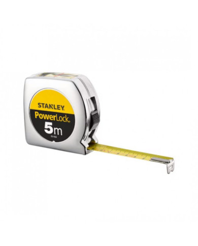 Mètre ruban à lecture directe - boitier ABS - 5 m x 19 mm - Powerlock STANLEY