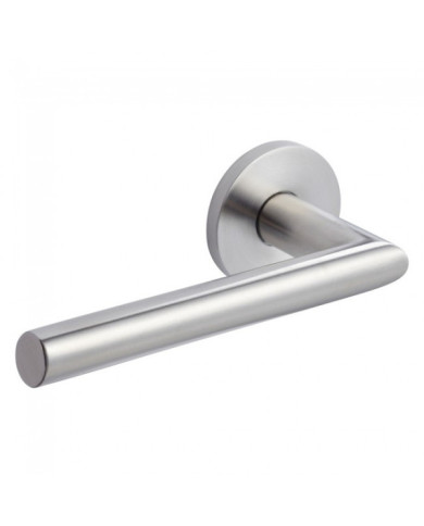 Poignées droite sur rosaces rondes - inox - profil ovale - Ovalis VACHETTE