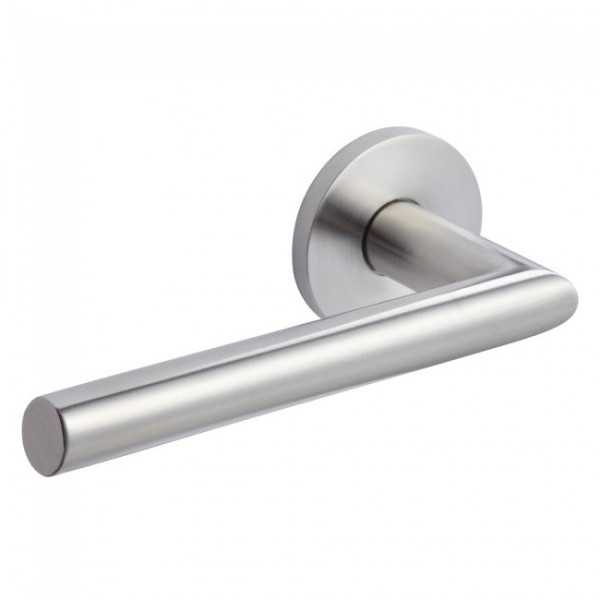 Poignées droite sur rosaces rondes - inox - profil ovale - Ovalis VACHETTE