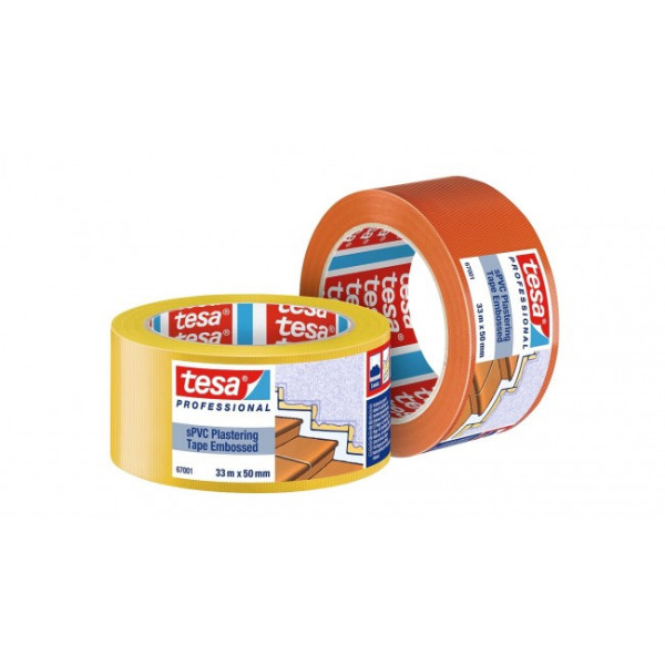 Adhésif de masquage strié PVC 67001 pour cadres et façades - 33 m x 50 mm TESA Adhésifs