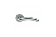 Poignées cintrée de porte sur rosace ronde - inox 304 - C 19 NORMBAU