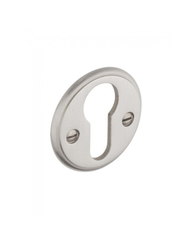 Rosace pour poignée de porte - laiton massif - style marine - nickelé DCG