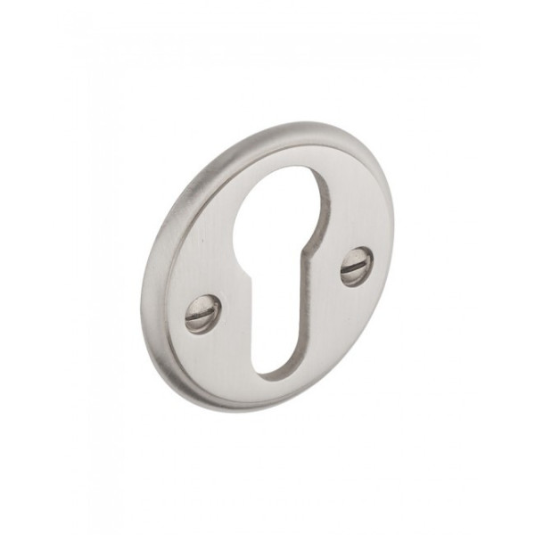 Rosace pour poignée de porte - laiton massif - style marine - nickelé DCG