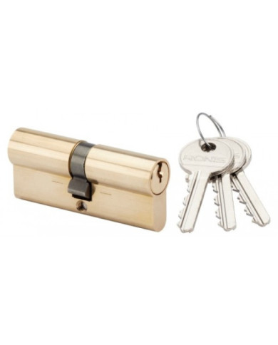 Cylindre double sur passe PTT - laiton poli - 36 x 36 mm - 1264 RONIS