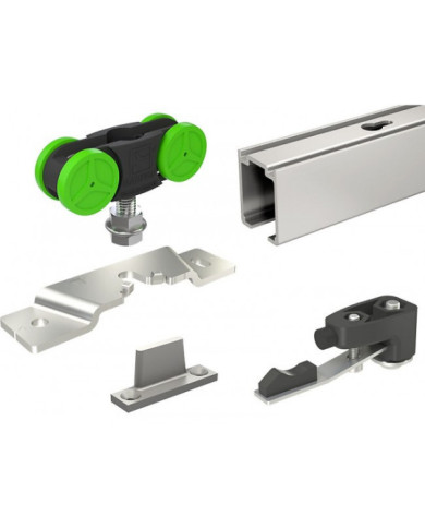 Kit complet pour porte coulissante MA40B rail + garniture - max 40 kg MANTION