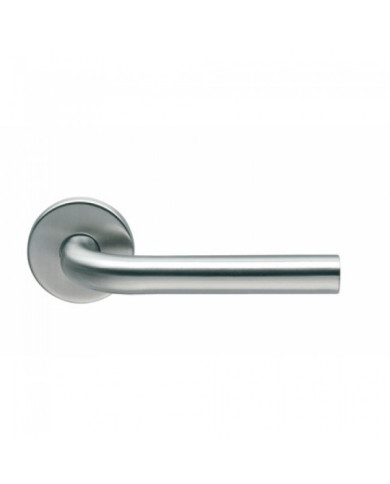 Poignées sur rosaces rondes - forme coudée - inox 304 - L 19 NORMBAU