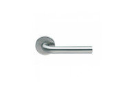 Poignées sur rosaces rondes - forme coudée - inox 304 - L 19 NORMBAU