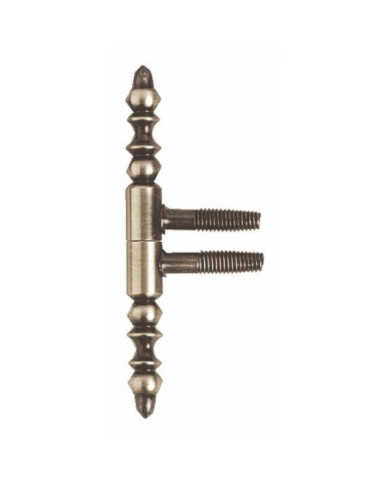 Fiche - portes bois - nœuds à vases - argent patiné - 13 mm BROS